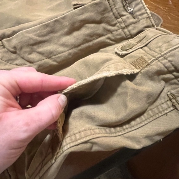 Vintage Abercrombie Fitch Y2K Pants Khaki Tan Cargo Military Skater Baggy Sz 14 - Picture 7 of 14